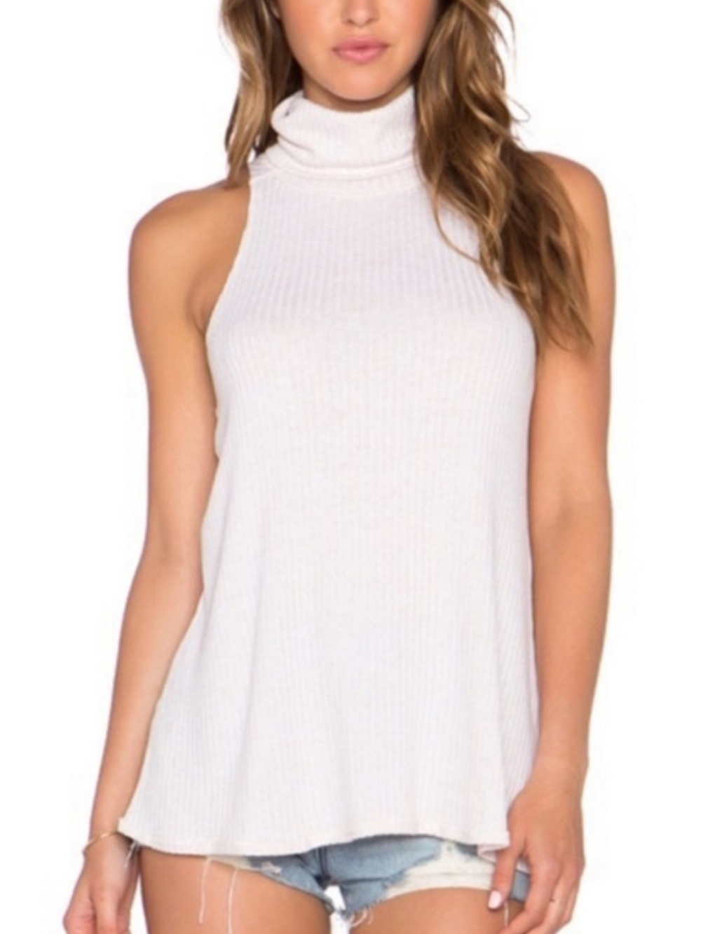 We the free turtle neck ribbed tank
